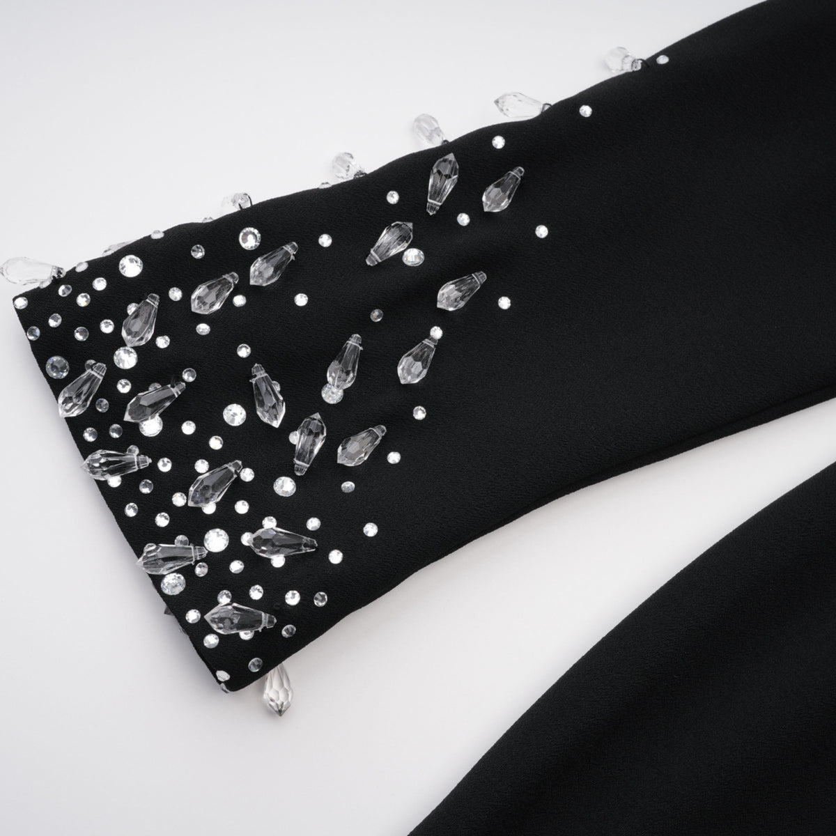 Oona Black Embellished Flared Maxi Gown