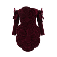 Azura Red Floral Appliqué Mini Dress