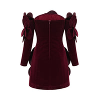 Azura Red Floral Appliqué Mini Dress
