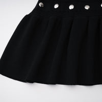 Chloé Black Long Sleeve Studded Crochet Knit Midi dress