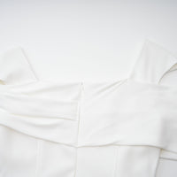 Solara White Draped Midi Dress