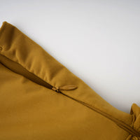 Ludivine ocher off-shoulder cut-out ruched maxi dress