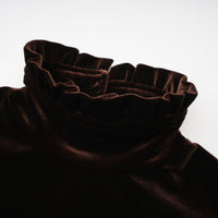 Alma Brown High Neck Asymmetrical Mini Dress