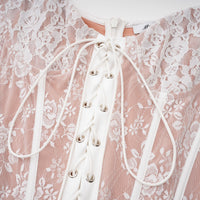 Jacinthe Brown Lace Up Bustier Mini Dress