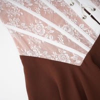 Jacinthe Brown Lace Up Bustier Mini Dress