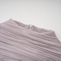Nerida Silver Turtleneck Ruched Maxi Dress
