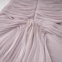 Nerida Silver Turtleneck Ruched Maxi Dress