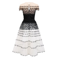 Eléonore Color Block Tulle Midi Dress
