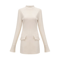 Chloé cream-white fitted mini dress