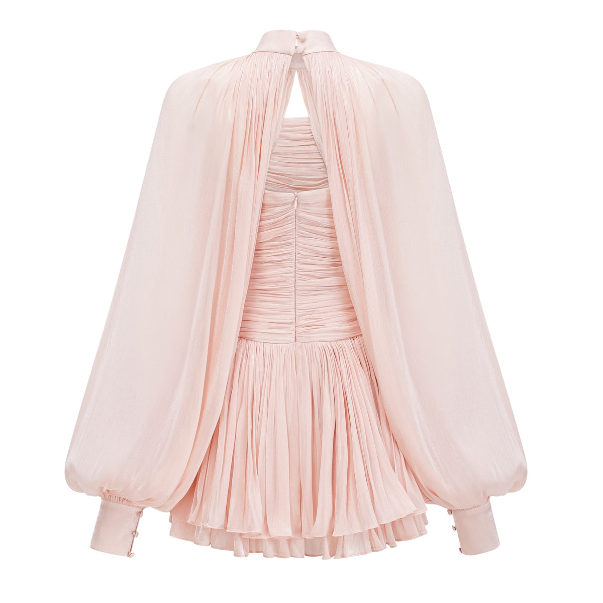 Bernice Pink Glossy Cape & Dress Set