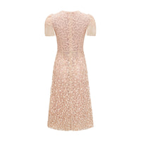 Bérengère Neutrals Faux-flower Crochet Midi Dress