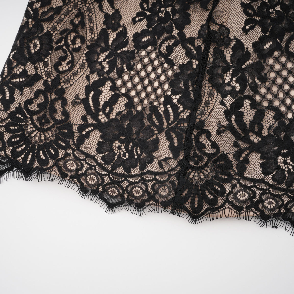 Aleksandra Black Floral Lace Mini Dress