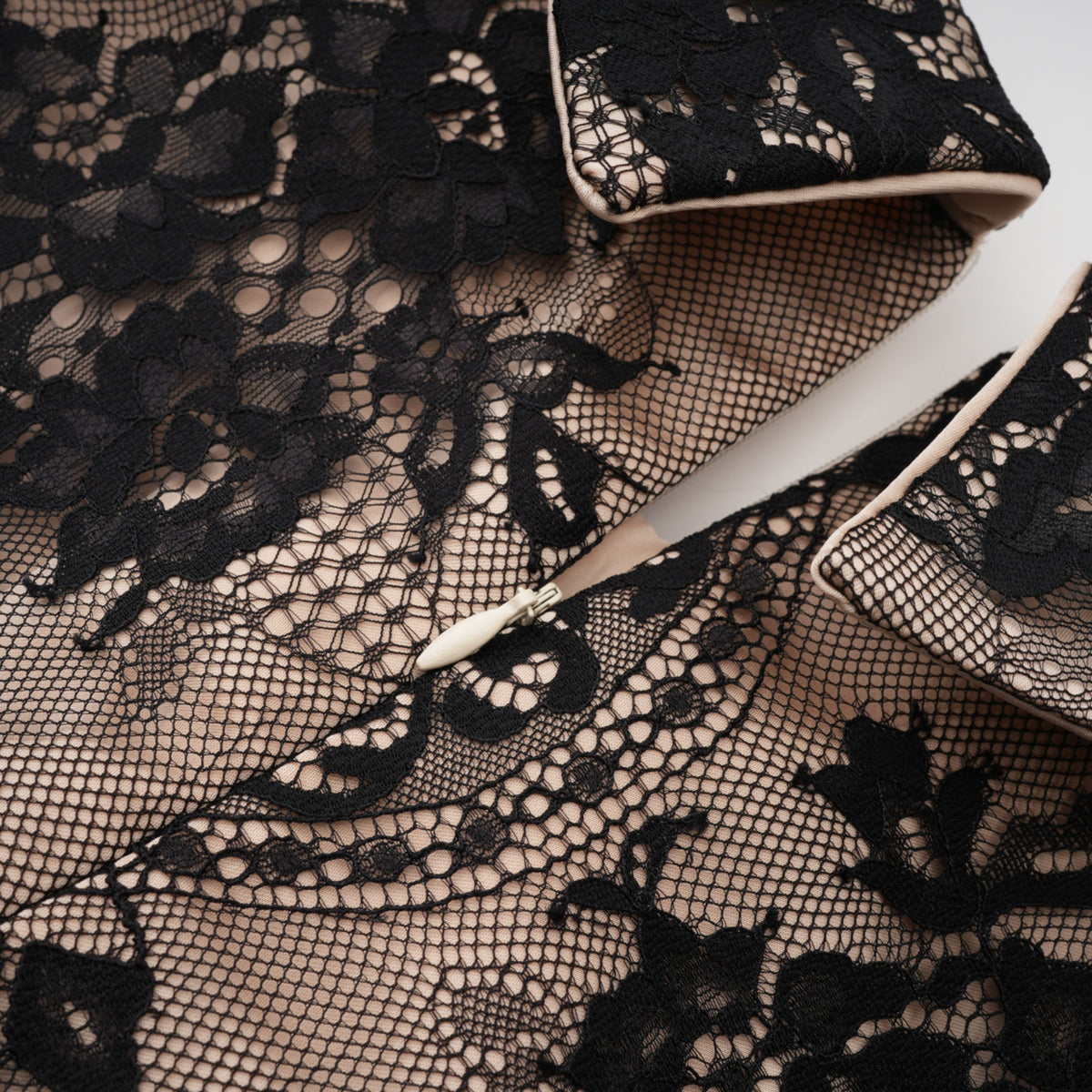 Aleksandra Black Floral Lace Mini Dress