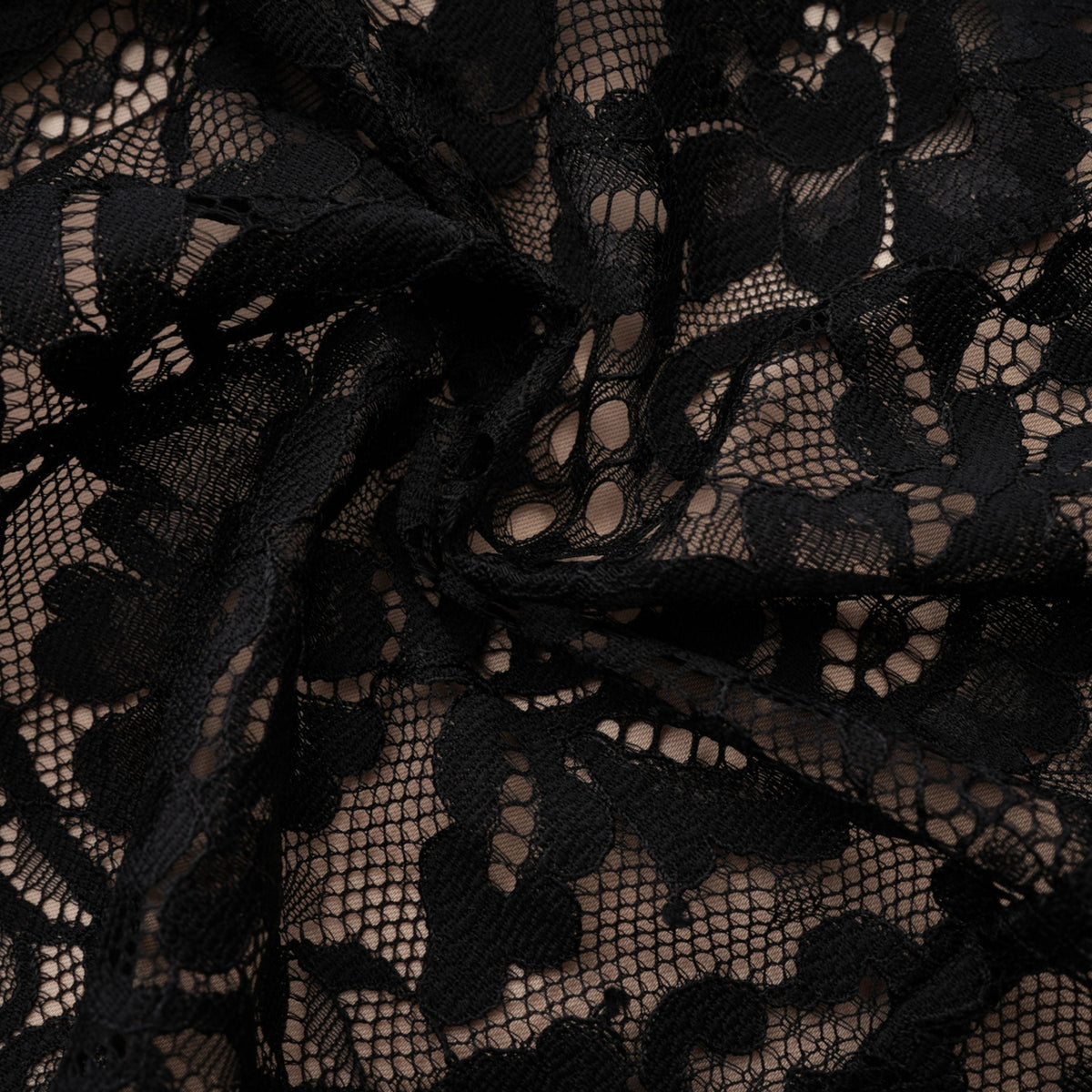 Aleksandra Black Floral Lace Mini Dress