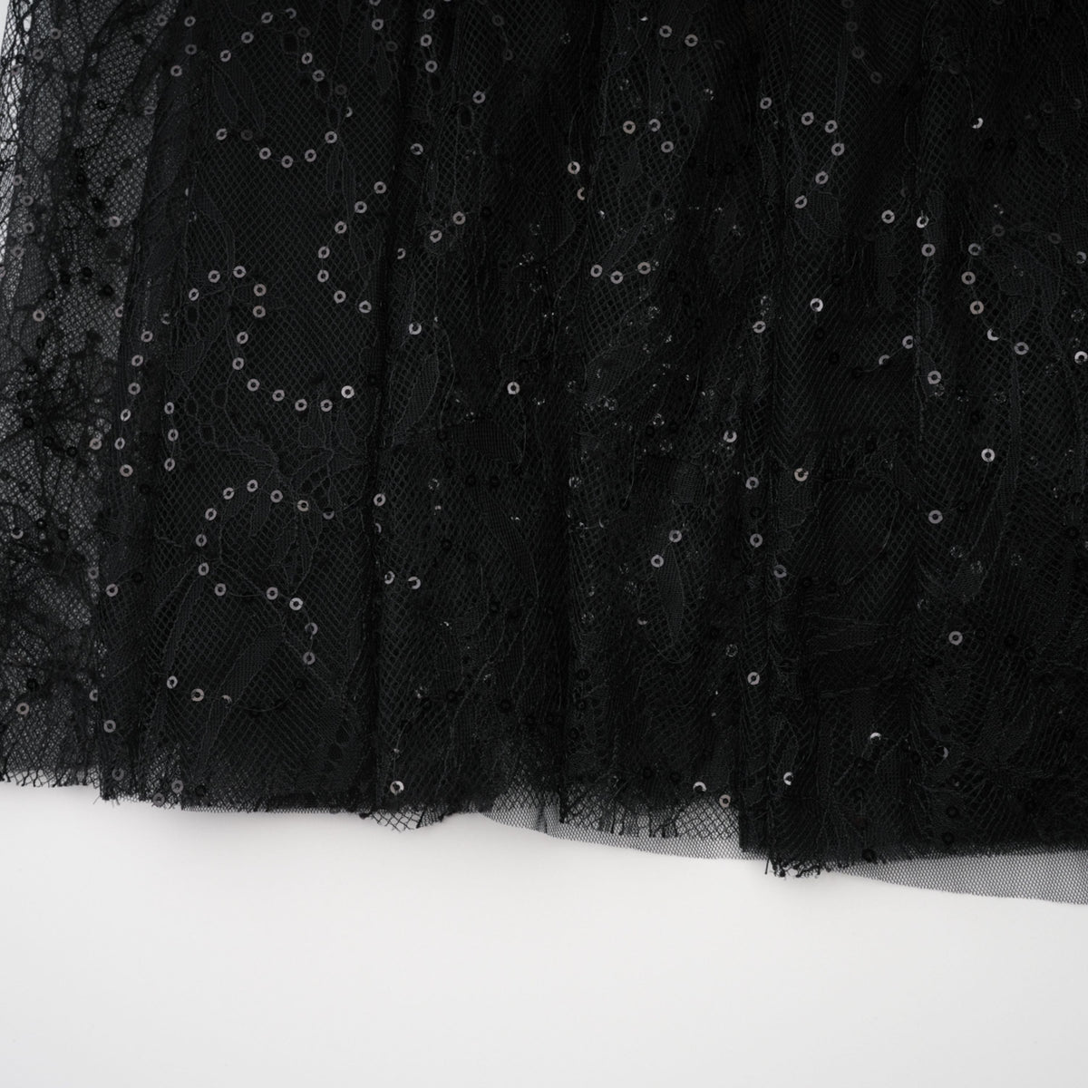 Velia Black Lace Glitter Tulle Maxi Gown