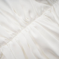 Palesa White Pleated Glossy Maxi Dress & Cape Set