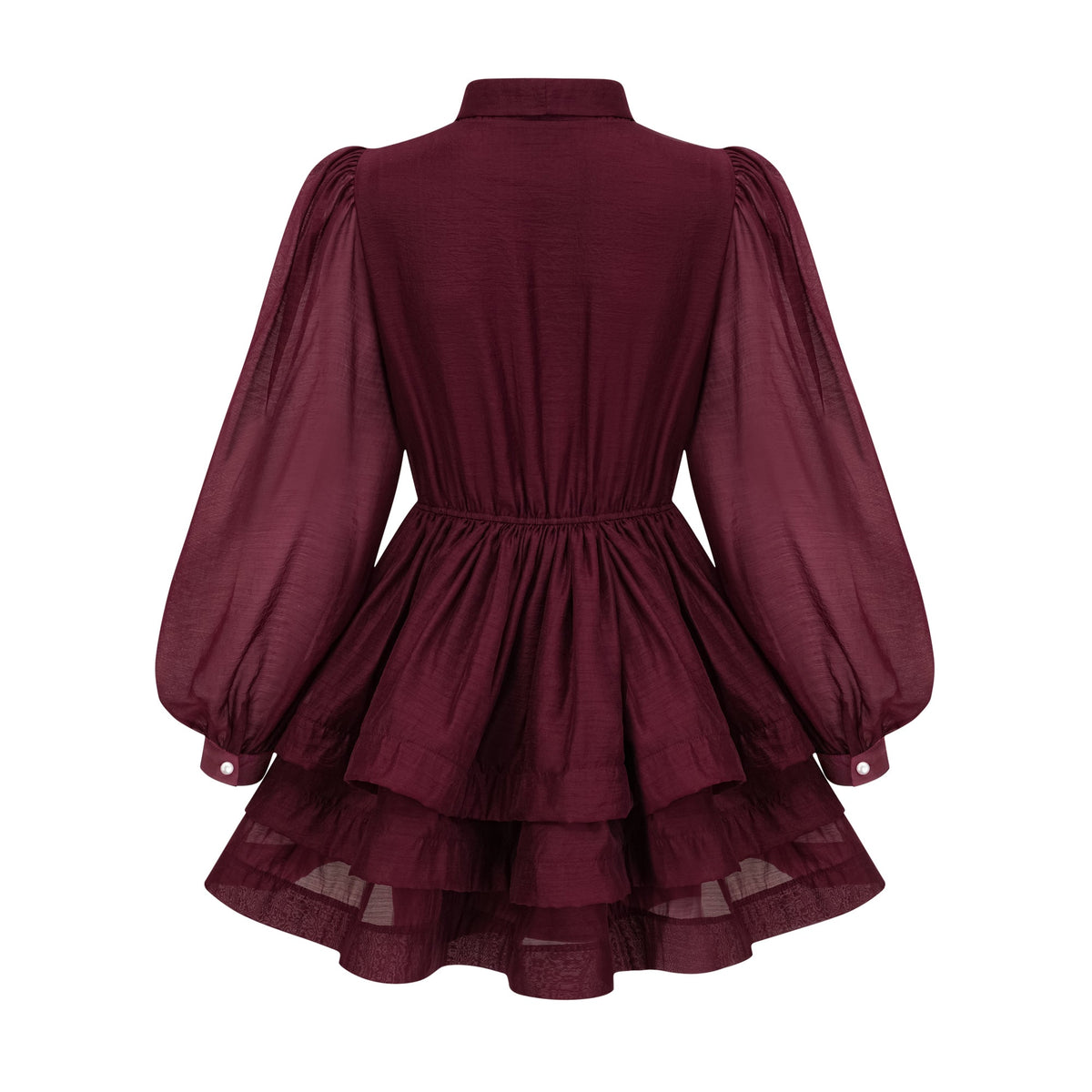 Élodie tiered flared mini dress in Red