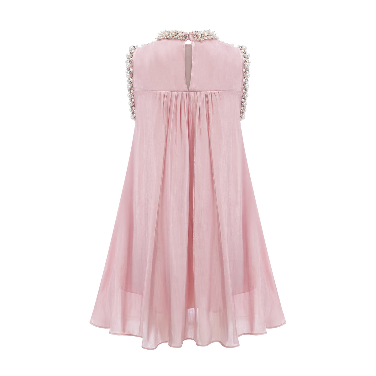 Helena pink embellished pleated mini dress