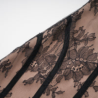 Urszula Black Floral Lace Corset Maxi Dress