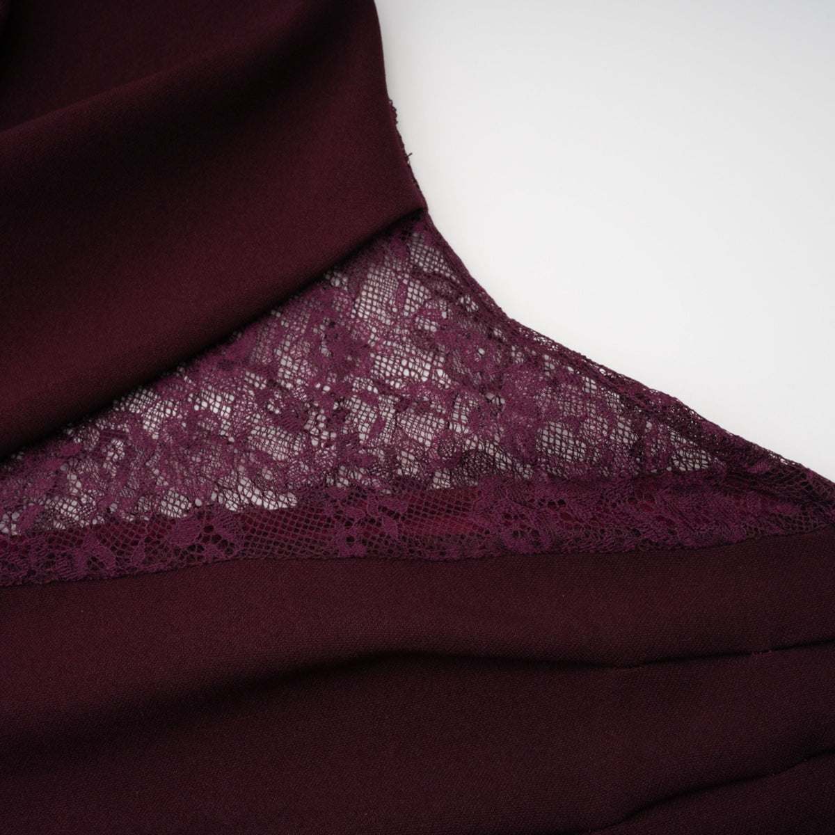 Gioconda Burgundy Halterneck Lace Panel Maxi Dress