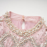 Helena pink embellished pleated mini dress