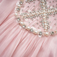 Helena pink embellished pleated mini dress