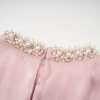 Helena pink embellished pleated mini dress