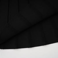 Justine black off-shoulder bow knit mini dress