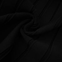 Justine black off-shoulder bow knit mini dress