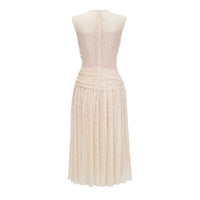 Cynthia Neutrals 3D Petal Textured Midi Dress