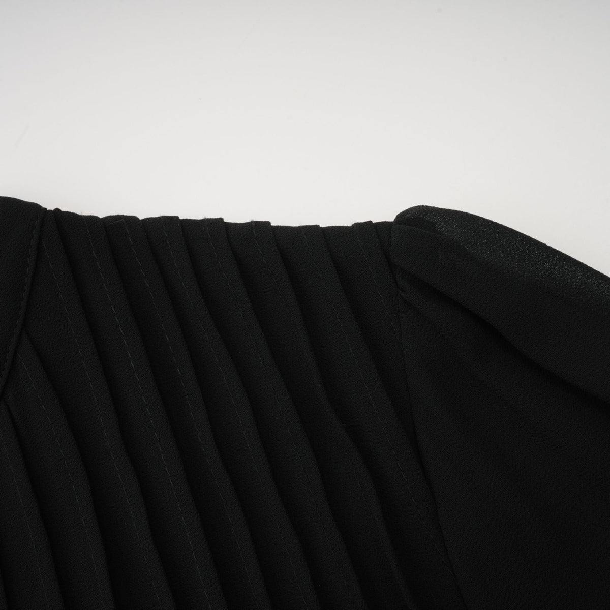 Viviane black pleated button-front midi dress