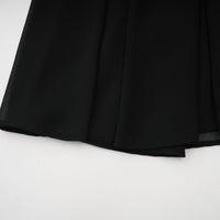 Viviane black pleated button-front midi dress