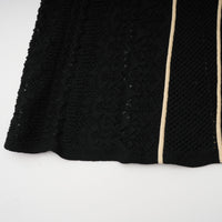 Maëlys black vertical-stripe netted maxi dress