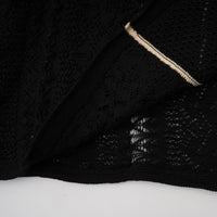 Maëlys black vertical-stripe netted maxi dress