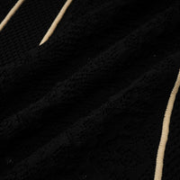 Maëlys black vertical-stripe netted maxi dress