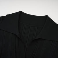 Priscille black ruffled midi dress