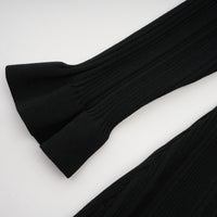 Priscille black ruffled midi dress