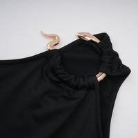 Tiziana Black One Shoulder Cut Out Maxi Dress