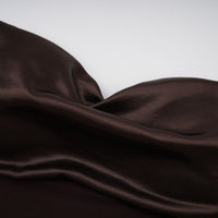 Gitta Brown Off Shoulder Satin Maxi Gown