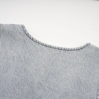 Daphné blue crystal sleeveless denim mini dress