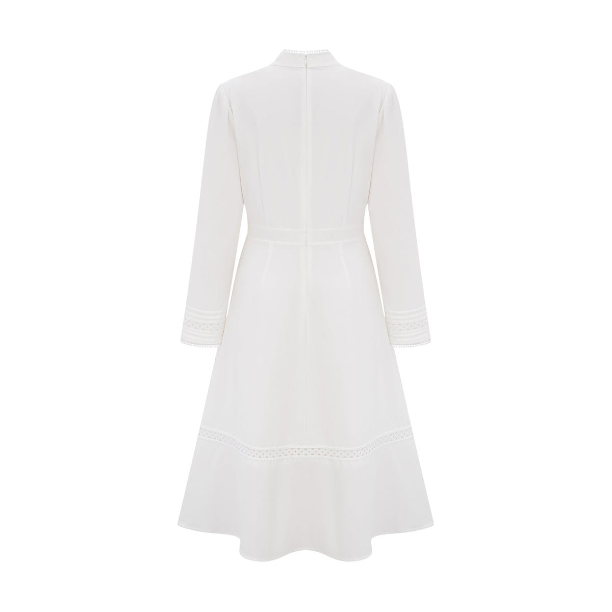 Madeleine white panelled embroidered midi dress