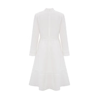 Madeleine white panelled embroidered midi dress