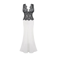Éléonore Two Tone Lace Detail Maxi Dress