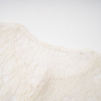Alaia White Cape Design Floral Lace Midi Dress