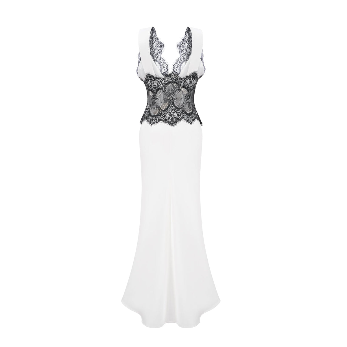 Éléonore Two Tone Lace Detail Maxi Dress