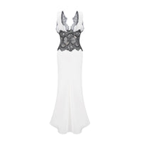 Éléonore Two Tone Lace Detail Maxi Dress