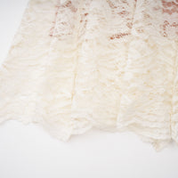 Alaia White Cape Design Floral Lace Midi Dress