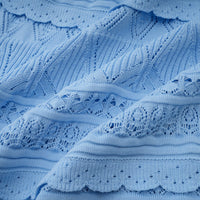 Mailys blue ruffled-trim crochet-knit midi dress