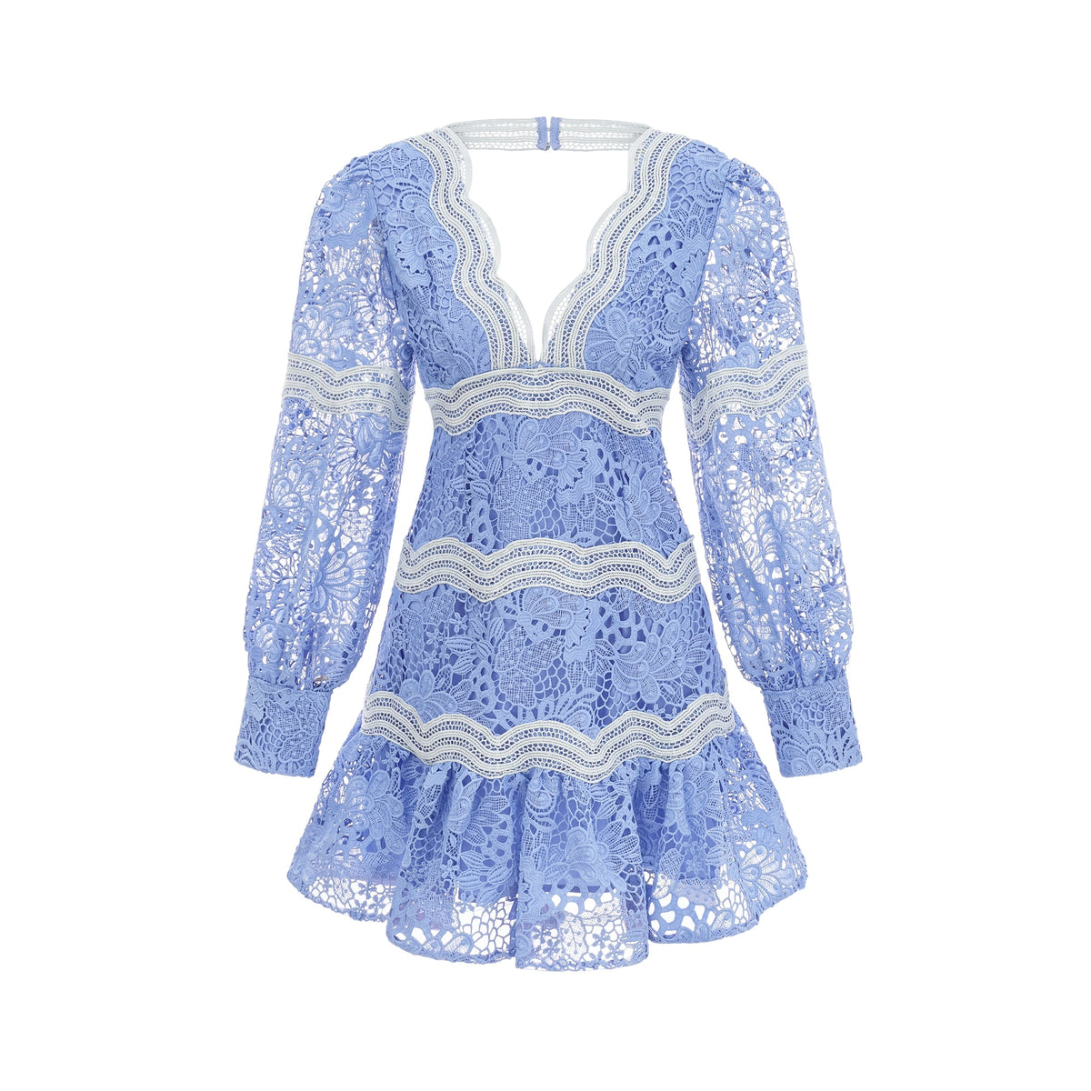 Gaëlle V-neck floral embroidered mini dress