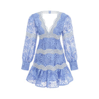 Gaëlle V-neck floral embroidered mini dress